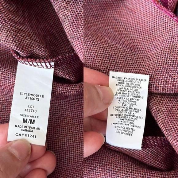 ๐ TWIK Groovy Wave Print Button Down Crop Cardigan Purple Pink Blue M - Picture 11 of 13